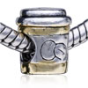 Rubbish Bin Two Tone Plated European Beads