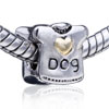 Love Dog T Shirt Two Tone Plated European Beads