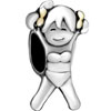 Happy Little Girl Two Tone Plated European Beads