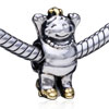 Cheering Laughing Girl Two Tone Plated European Beads