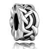 Interweaving Knot Silver Plated European Beads