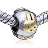 Round Bunny Silver Plated European Beads
