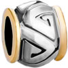 Drum Shaped V Tracery Two Tone Plated Beads Charms Bracelets