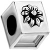Custom Photo Silver Plated Square With  Flower  All Brands Beads  ... 