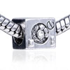 Square Shaped Circle Silver Plated European Beads