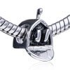 Baseball Cap Silver Plated European Beads