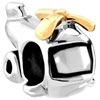  Cartoon  Helicopter Silver Plated European Beads