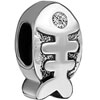 Fish Bone Silver Plated European Beads
