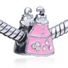 Pink Purse Crystal European Beads