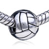 Round Wool Ball Silver Plated European Beads