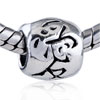  Chinese  Character Love Silver Plated European Beads