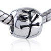 White And Red Stripe Murano Glass European Bead Bracelet  ... 