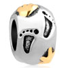 Footprint Two Tone Plated European Beads