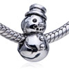 Chic Snowman Silver Plated European Beads