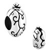 Flower Silver Plated Beads Charms Bracelets