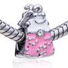 Pink And White Purse Bracelet European Beads