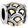 Golden Shell Shaped Bulge Two Tone Plated European Beads