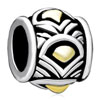 Drum Shaped With Shell Bulge Two Tone Plated Beads Charms Bracelets