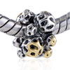 Porous Stone  Two   Tone  Plated European Beads