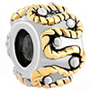 Cylindrical Golden Two Tone Plated European Beads