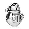 Snowman And Book Silver Plated European Beads