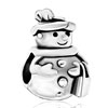 Dressed Up Snowman Silver Plated Beads Charms Bracelets