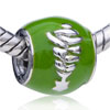 Beads - Green Enameled Christmas Tree European Beads