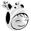 Cute Girl In Deer Hat Silver Plated European Beads