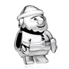 Beads - Santa Claus Silver Plated European Beads DPC1882