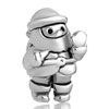 Beads - Santa Claus Silver Plated European Beads DPC1883