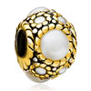 Golden Framed Faux Pearl Two Tone Plated European Beads