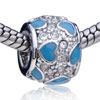 Round Shaped And Heart Silver Plated Crystal European Beads