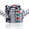 Christmas Box Silver Plated Crystal European Beads