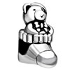 Lovely  Bear  Silver Plated European Beads