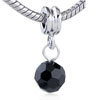Black  Gemstone  Dangle European Beads