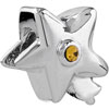  November  Birthstone Star Silver Plated Crystal European Beads
