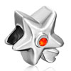 Silver Garnet Red Crystal Star Beads Charms Bracelets