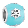 Round Shaped Winter Snowflake European Beads