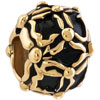 Round Golden And Black Two Tone Plated European Beads