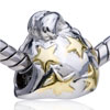 Star Holiday Hat Two Tone Plated European Beads