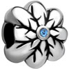 Blue Flower Silver Plated Crystal European Beads