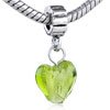Lime  Heart  Dangle European Beads