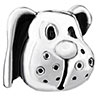 Boxer Puppy Face Silver Plated European Beads