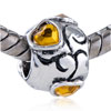 Heart Shaped  November  Birthstone Crystal European Beads