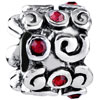 Small Swirl January Birthstone Crystal European Beads