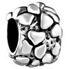  European Beads - Round Shaped Bump Silver Plated European Beads