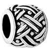 Drum Shaped Weave Silver Plated Beads Charms Bracelets