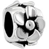 Cylinder Shape With Plum Flower All Brands Silver Plated Beads Charms Brac...