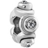Clear Crystal Spacer Wheel Silver Plated Beads Charms Bracelets