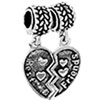 Combined Heart Shape Plated Love Dangle European Beads All Brands Charms Bracelets